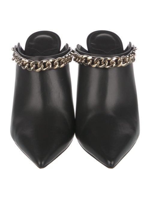 Jimmy Choo Leather Chain-Link Accents Mules