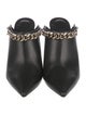 Jimmy Choo Leather Chain-Link Accents Mules