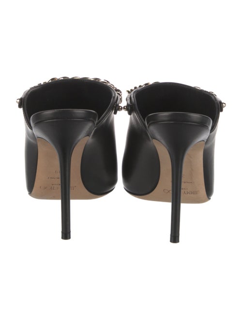 Jimmy Choo Leather Chain-Link Accents Mules