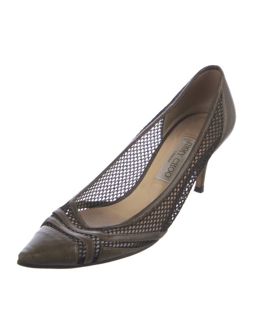 Jimmy Choo Leather Mesh Accents Pumps