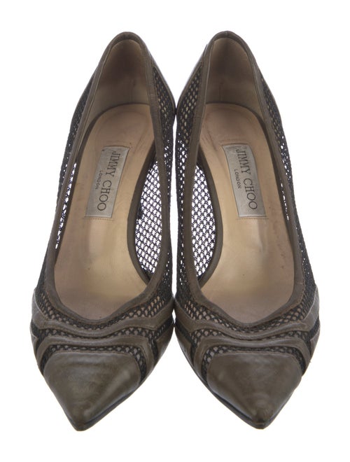 Jimmy Choo Leather Mesh Accents Pumps