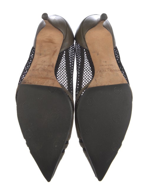 Jimmy Choo Leather Mesh Accents Pumps