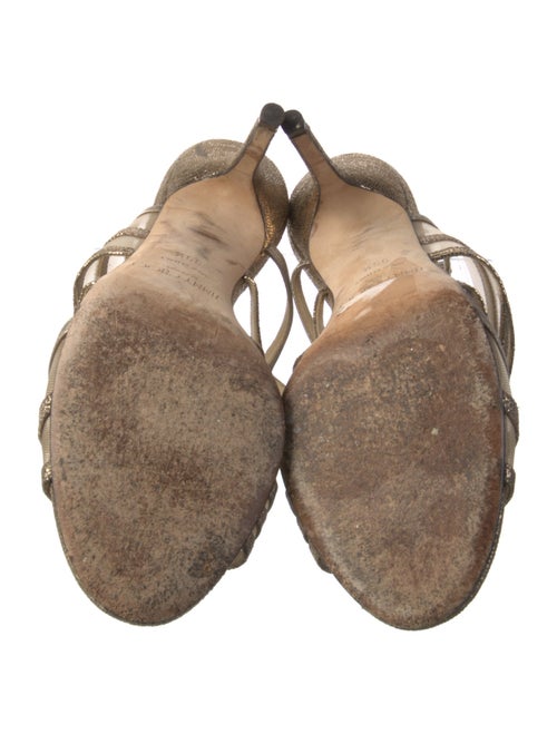 Jimmy Choo Leather Mesh Accents Slingback Sandals