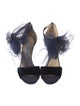 Jimmy Choo Velvet Mesh Accents T-Strap Sandals