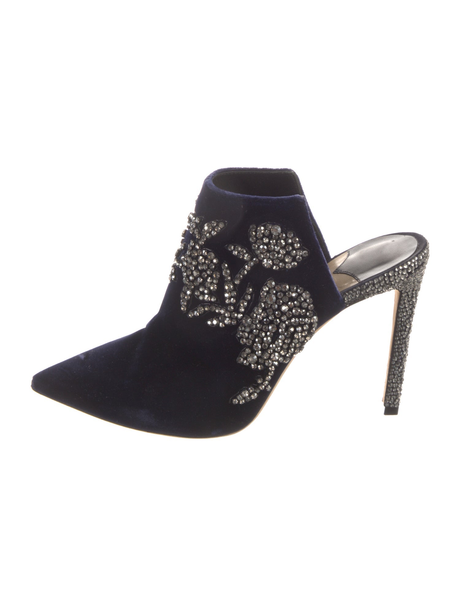 Jimmy Choo Velvet Crystal Embellishments Mules
