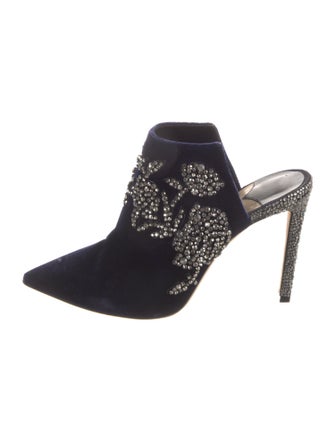 Jimmy Choo Velvet Crystal Embellishments Mules