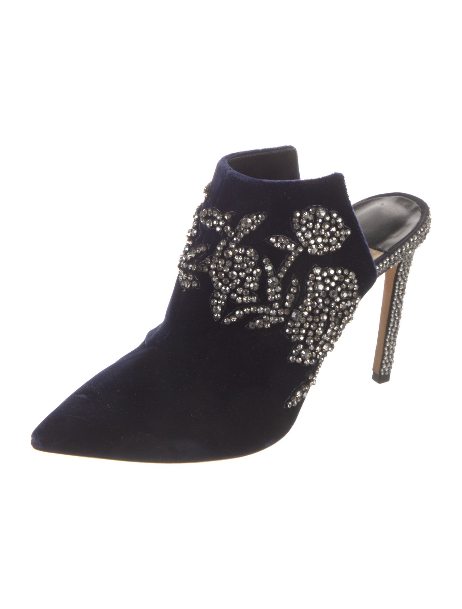 Jimmy Choo Velvet Crystal Embellishments Mules