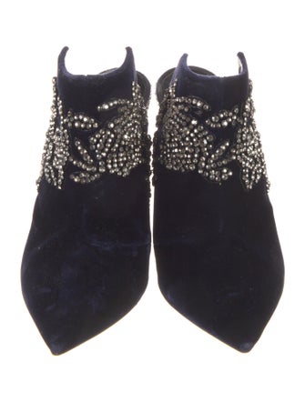 Jimmy Choo Velvet Crystal Embellishments Mules