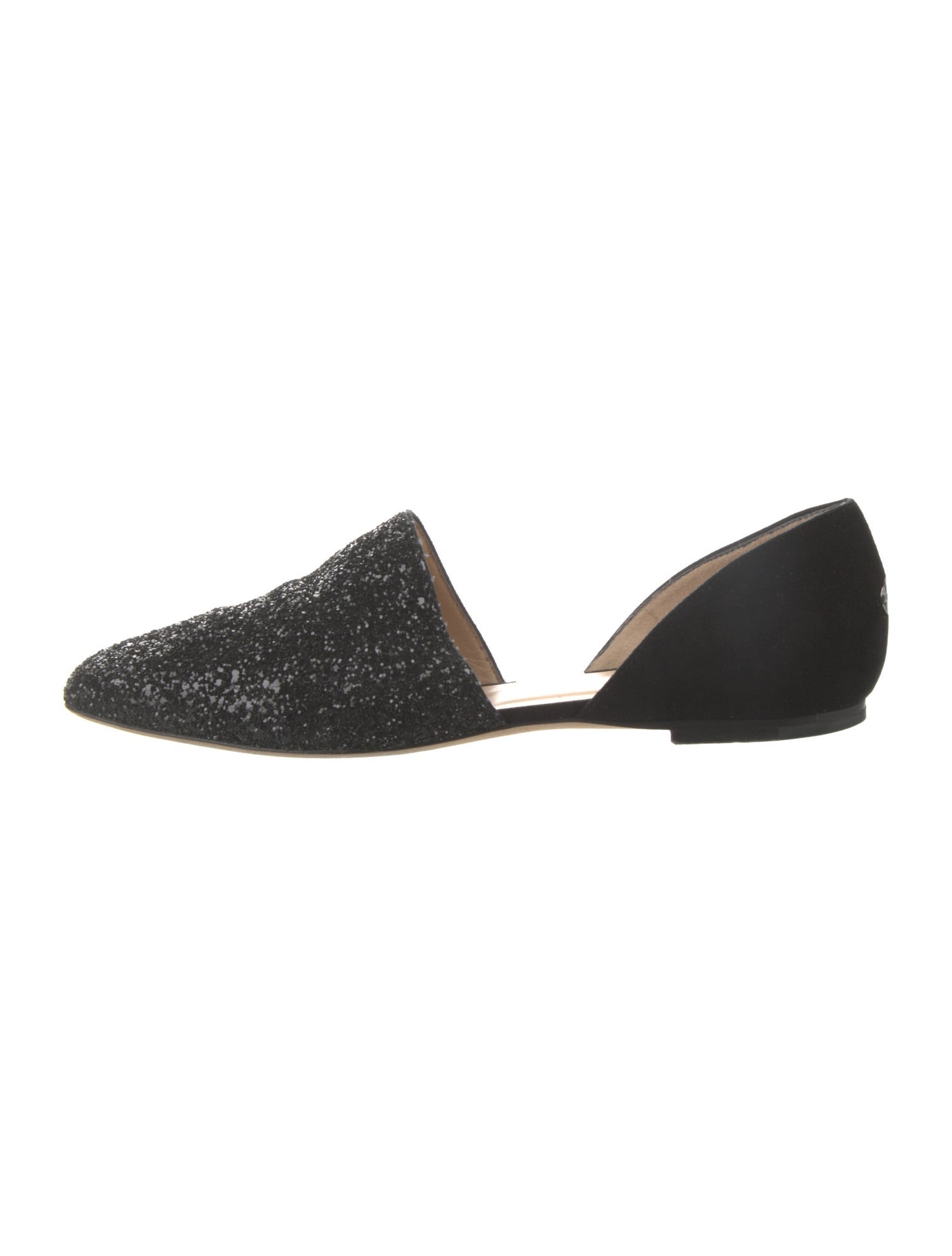 Jimmy Choo Suede Glitter Accents D'Orsay Flats