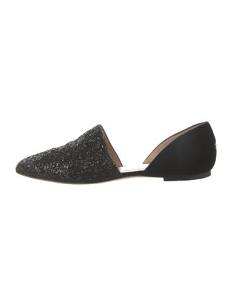 Jimmy Choo Suede Glitter Accents D'Orsay Flats