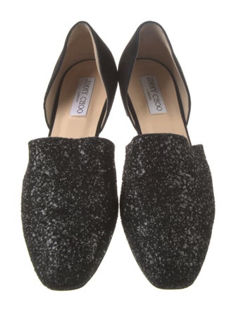 Jimmy Choo Suede Glitter Accents D'Orsay Flats