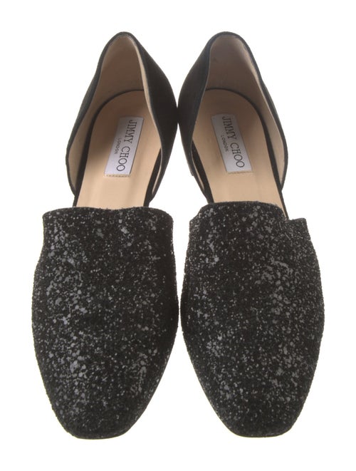 Jimmy Choo Suede Glitter Accents D'Orsay Flats