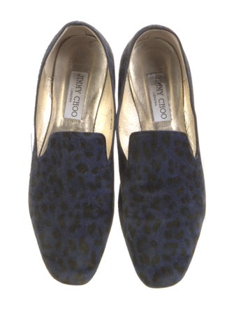 Jimmy Choo Suede Animal Print Loafers