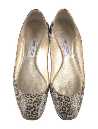 Jimmy Choo Patent Leather Animal Print Flats