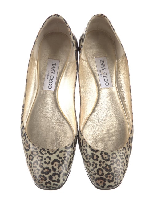 Jimmy Choo Patent Leather Animal Print Flats