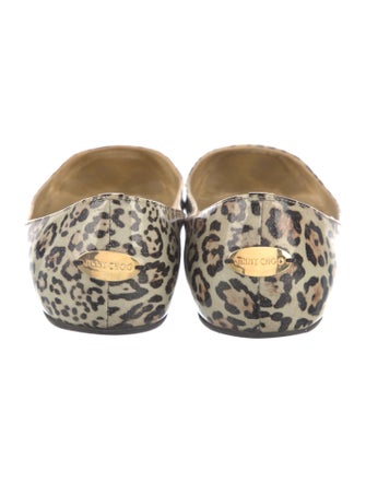Jimmy Choo Patent Leather Animal Print Flats