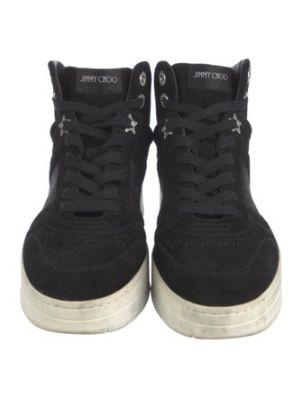 Jimmy Choo Suede Glitter Accents Sneakers