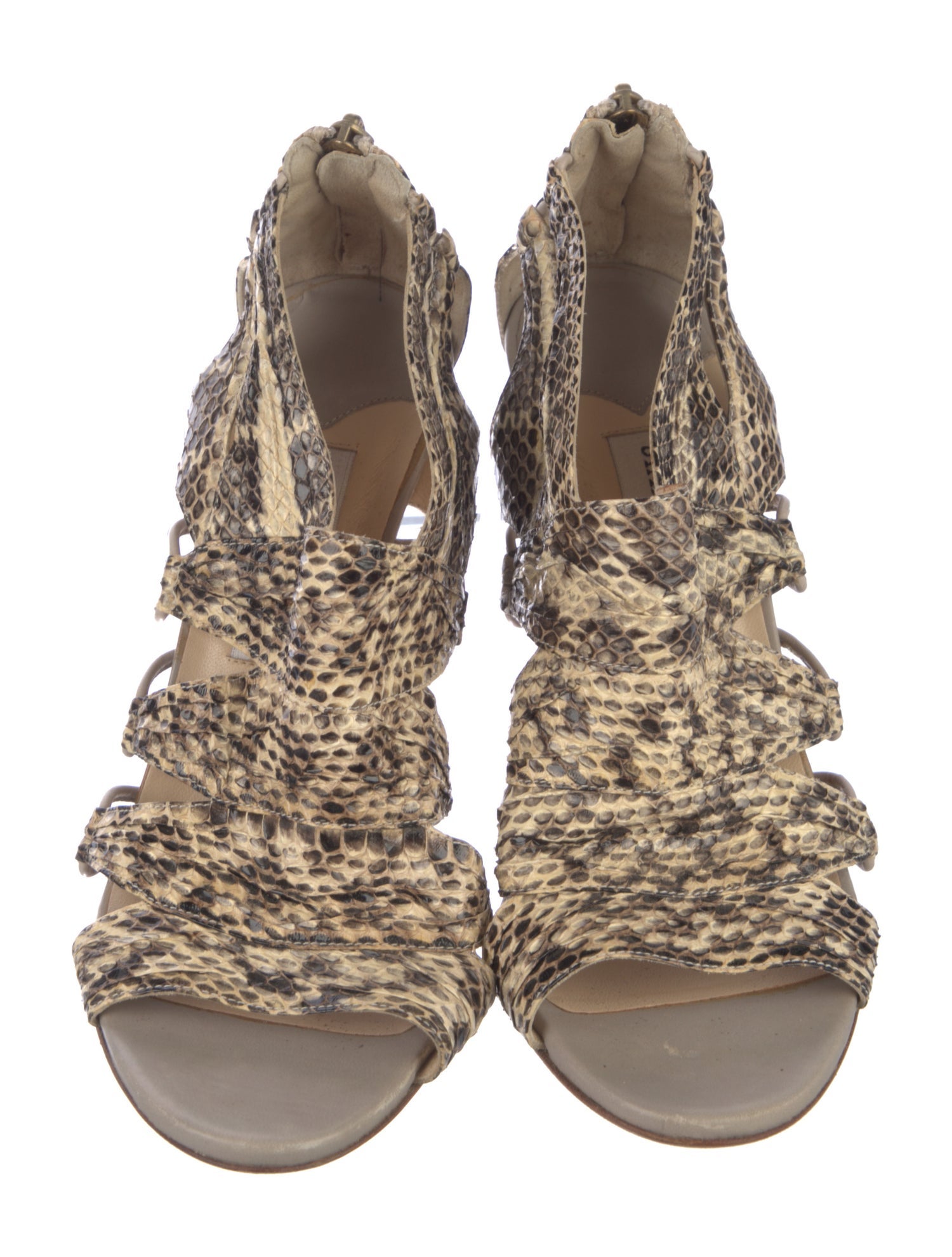 Jimmy Choo Leather Animal Print Gladiator Sandals