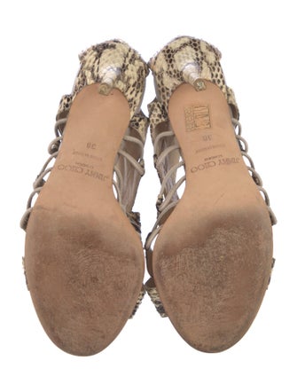 Jimmy Choo Leather Animal Print Gladiator Sandals