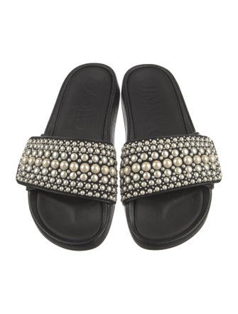 Jimmy Choo Leather Printed Slides