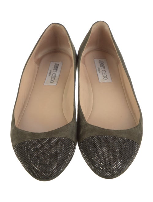 Jimmy Choo Suede Studded Accents Flats