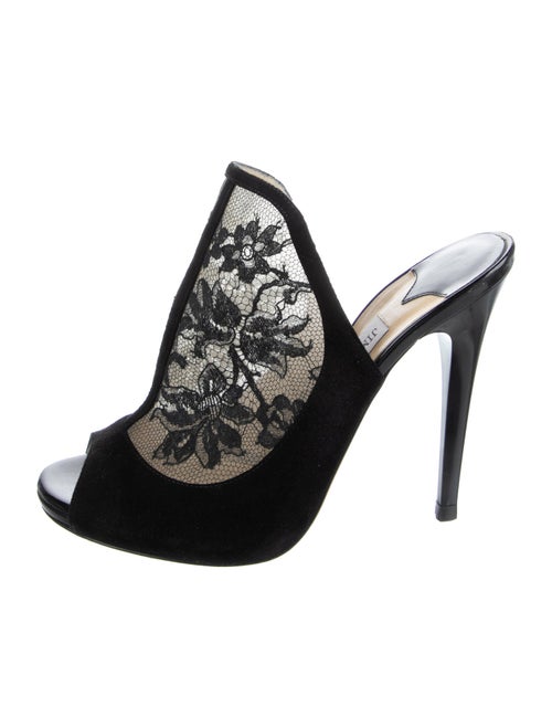 Jimmy Choo Suede Mesh Accents Slides