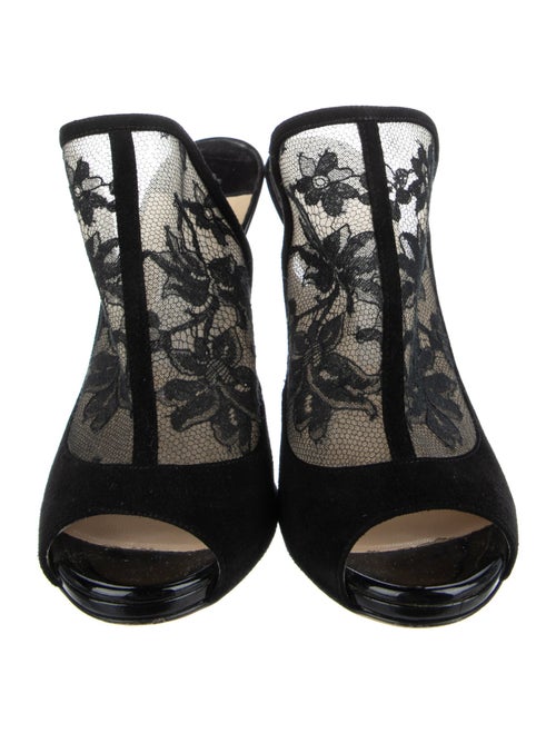 Jimmy Choo Suede Mesh Accents Slides