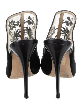 Jimmy Choo Suede Mesh Accents Slides