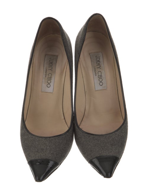 Jimmy Choo Wool Leather Trim Embellishment Pumps