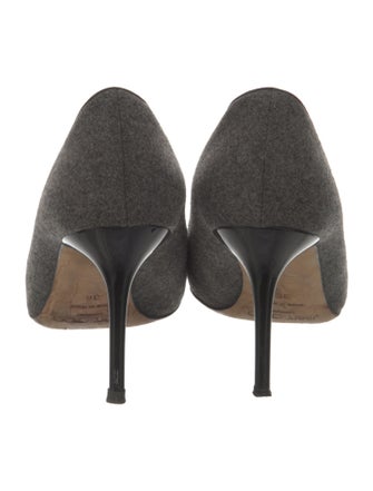 Jimmy Choo Wool Leather Trim Embellishment Pumps