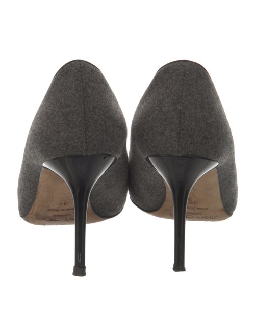 Jimmy Choo Wool Leather Trim Embellishment Pumps