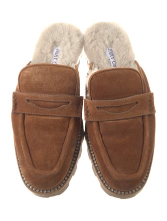 Jimmy Choo Suede Crystal Embellishments Mules