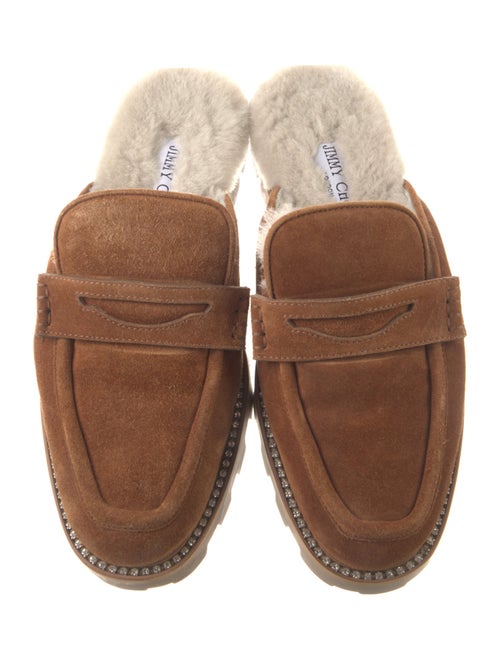 Jimmy Choo Suede Crystal Embellishments Mules