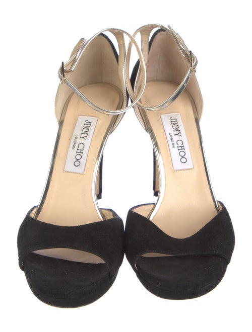 Jimmy Choo Suede Leather Trim Embellishment D'Orsay Pumps