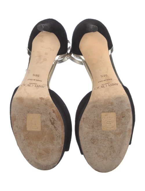 Jimmy Choo Suede Leather Trim Embellishment D'Orsay Pumps