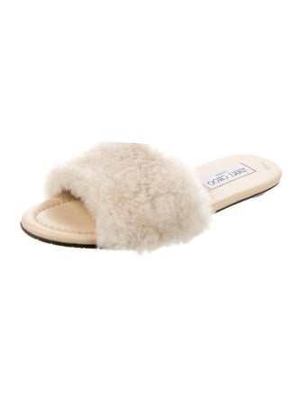 Jimmy Choo Fur Fur Trim Slides