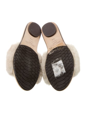 Jimmy Choo Fur Fur Trim Slides