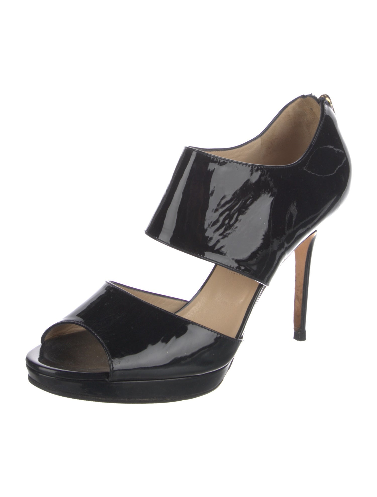 Jimmy Choo Patent Leather Cutout Accent Pumps