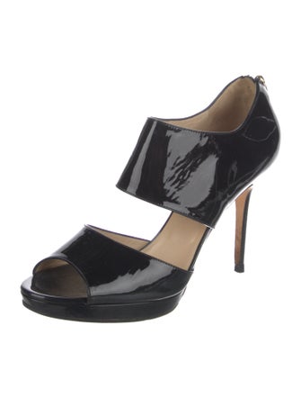 Jimmy Choo Patent Leather Cutout Accent Pumps