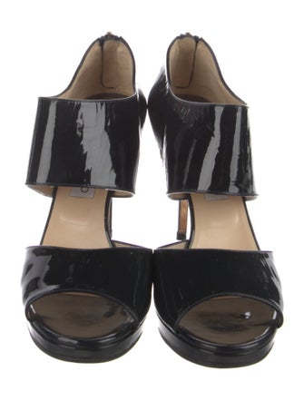 Jimmy Choo Patent Leather Cutout Accent Pumps