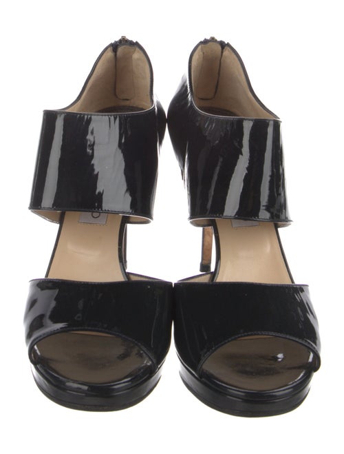 Jimmy Choo Patent Leather Cutout Accent Pumps