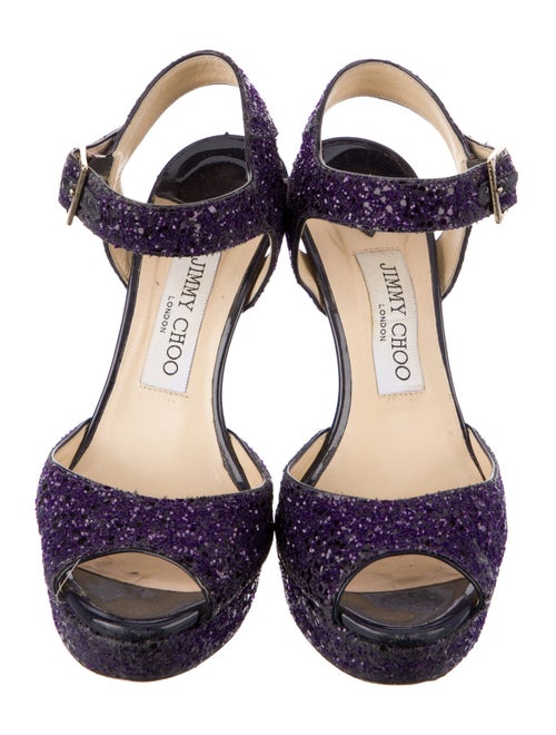 Jimmy Choo Glitter Sequin Embellishments Sandals