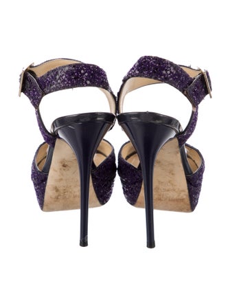 Jimmy Choo Glitter Sequin Embellishments Sandals