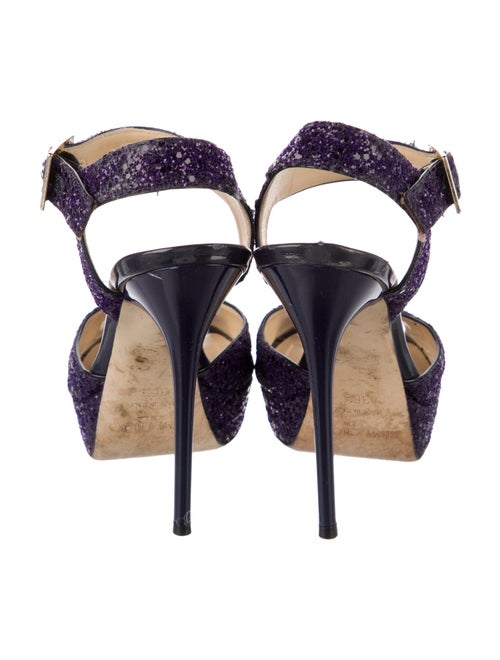 Jimmy Choo Glitter Sequin Embellishments Sandals