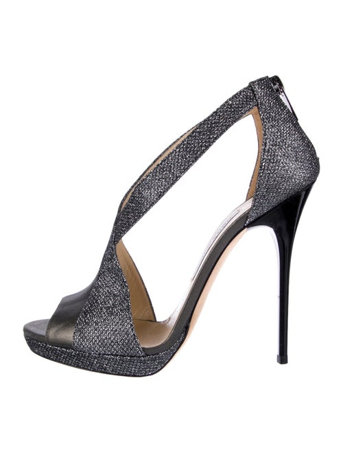 Jimmy Choo Glitter Glitter Accents T-Strap Sandals
