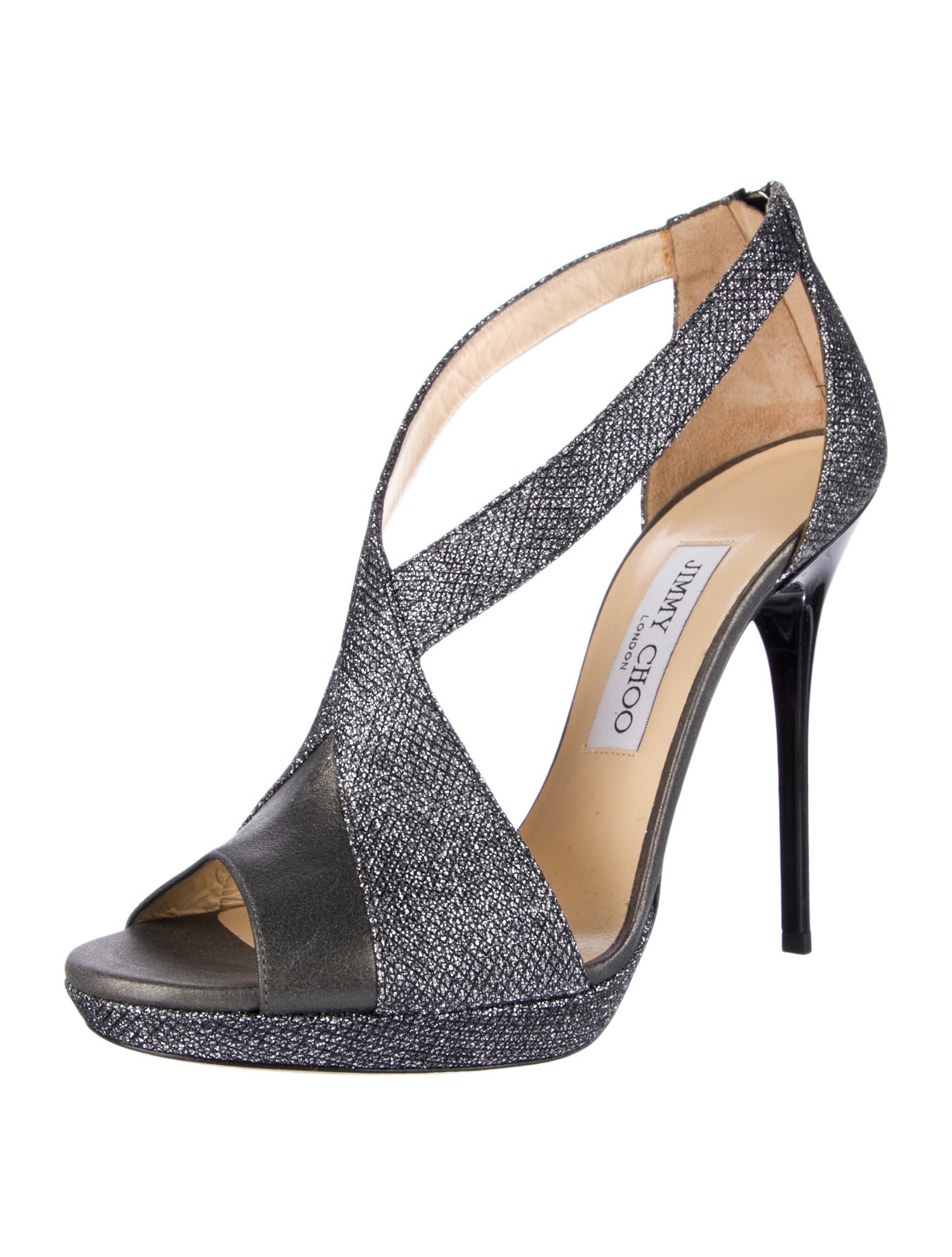 Jimmy Choo Glitter Glitter Accents T-Strap Sandals