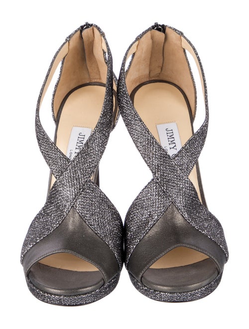 Jimmy Choo Glitter Glitter Accents T-Strap Sandals