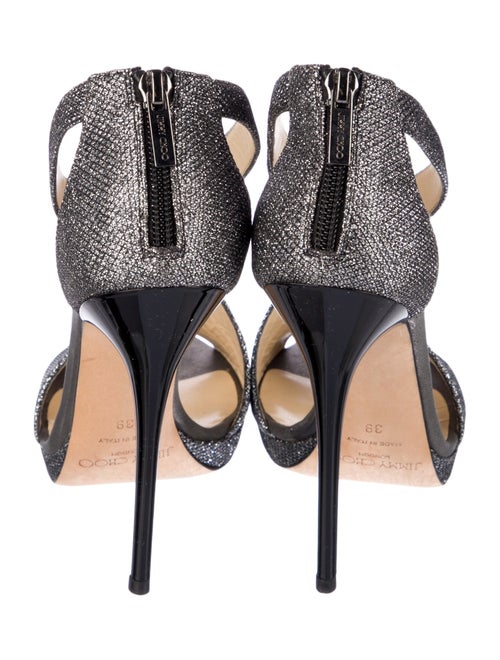 Jimmy Choo Glitter Glitter Accents T-Strap Sandals