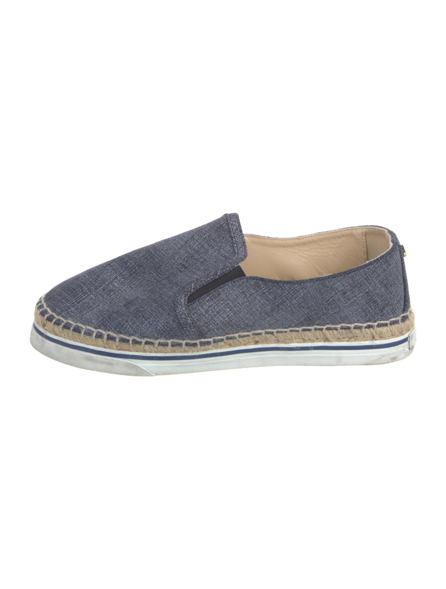 Jimmy Choo Denim Whipstitch Trim Espadrilles