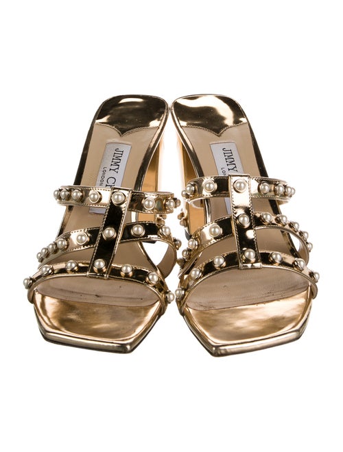 Jimmy Choo Leather Studded Accents Slides